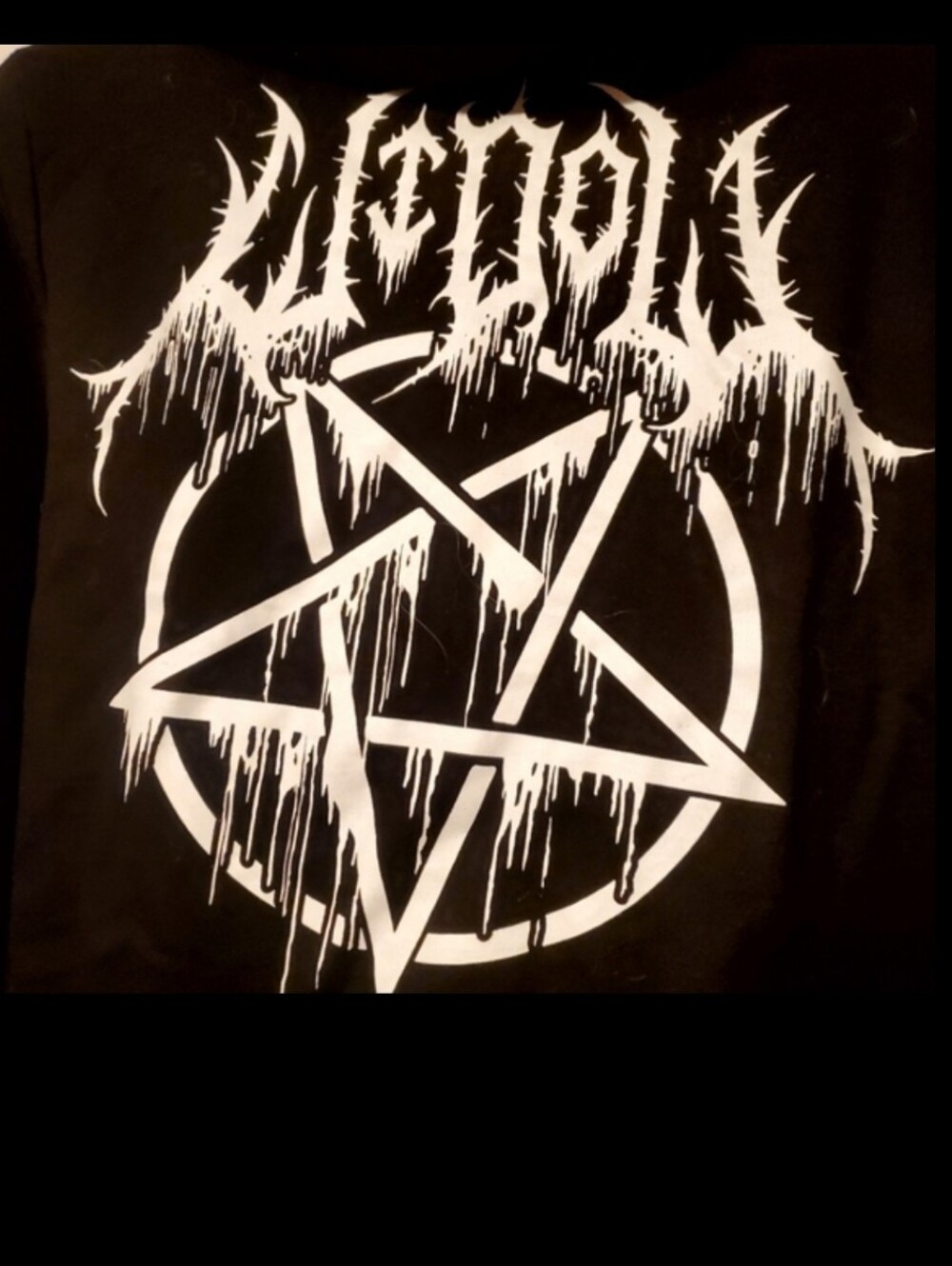 Gothic Demon Horn Pentagram Crop Hoodie Killstar Hot Topic Widow Blackcraft - Picture 2 of 3